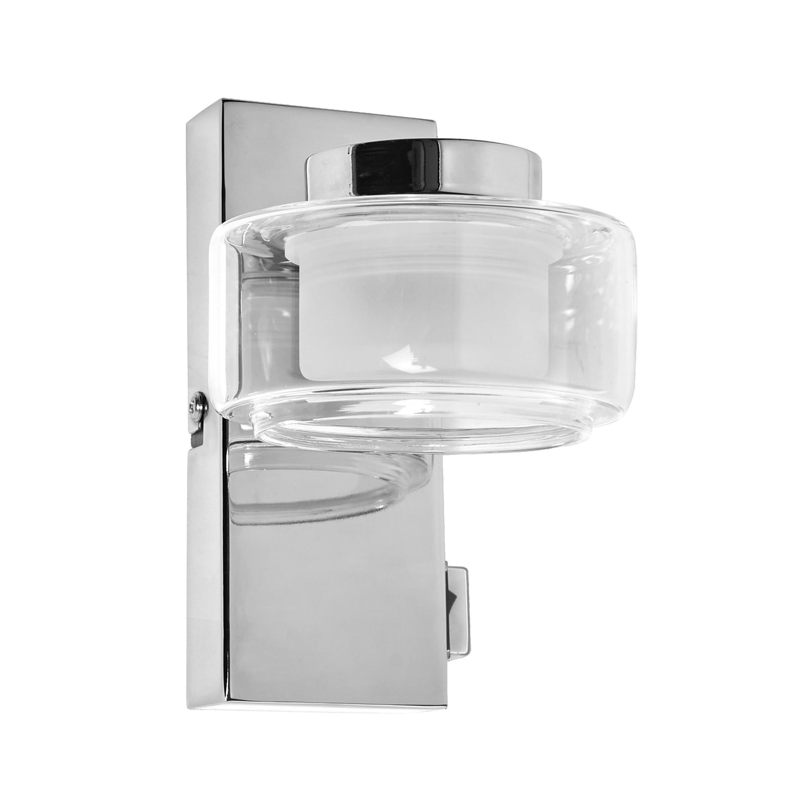 LED vegglampe Orbis Flame krom glass IP44 forfra