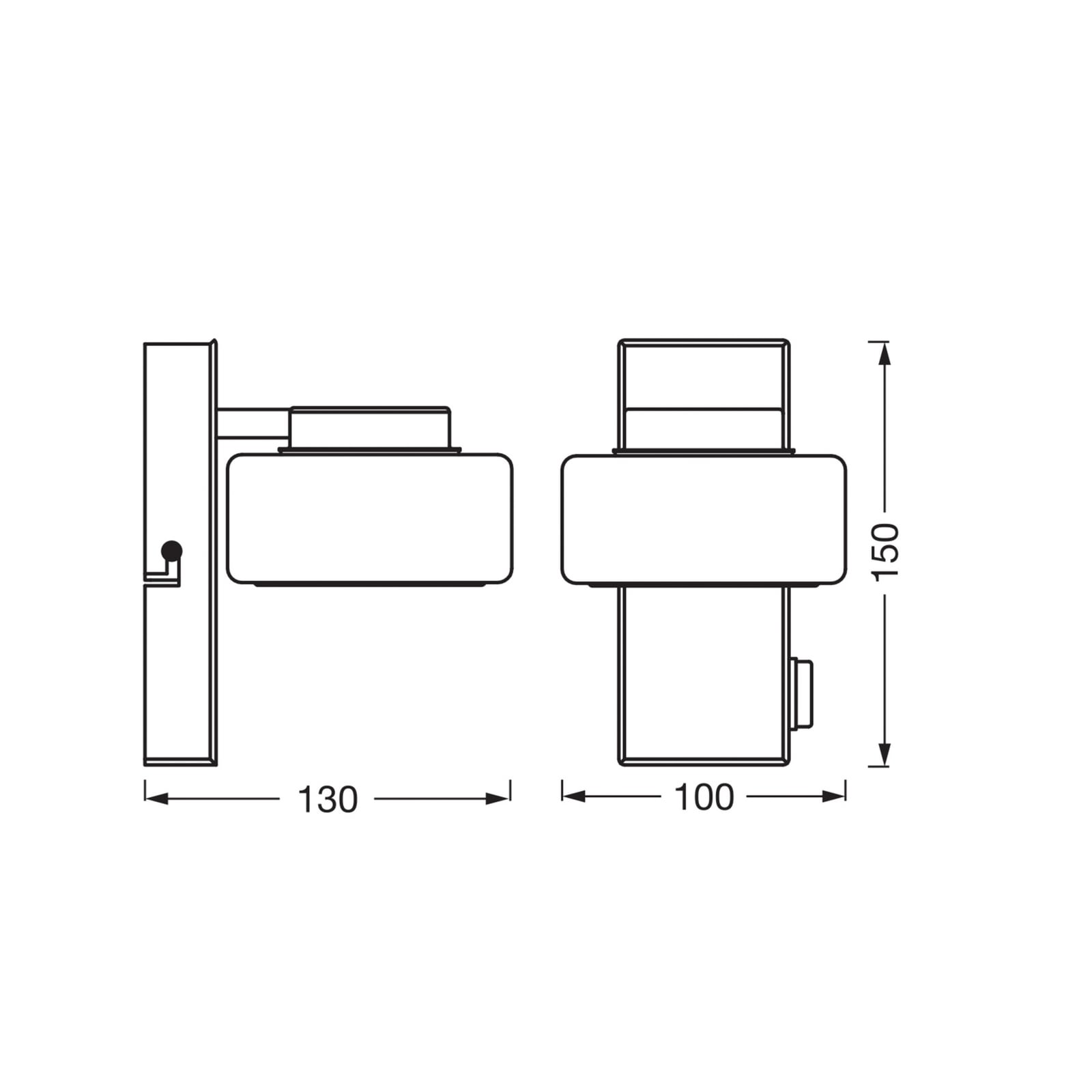 LED vegglampe ORBIS FLAME svart metall bakside