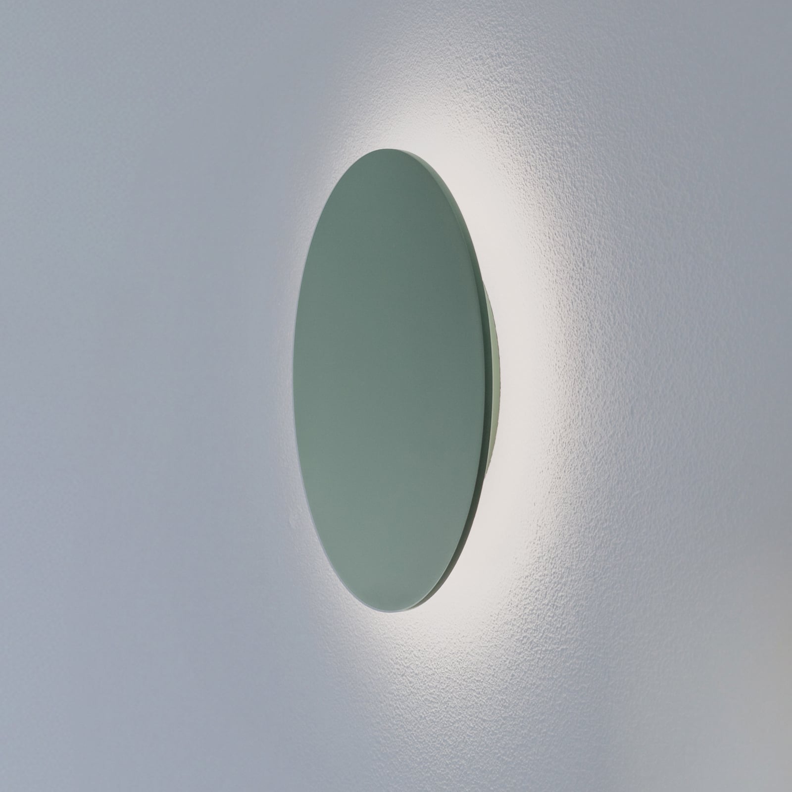 LED vegglampe Orios Plus grønn stål forfra