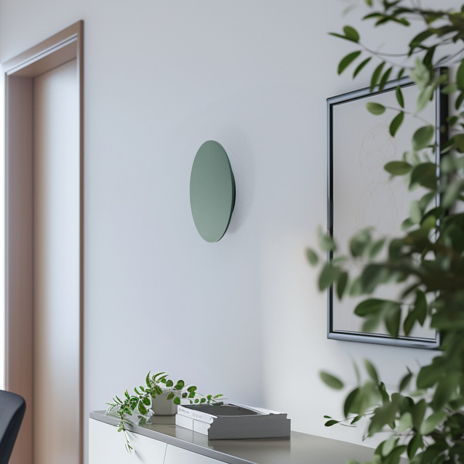 Detalj av LED vegglampe Orios Plus grønn stål
