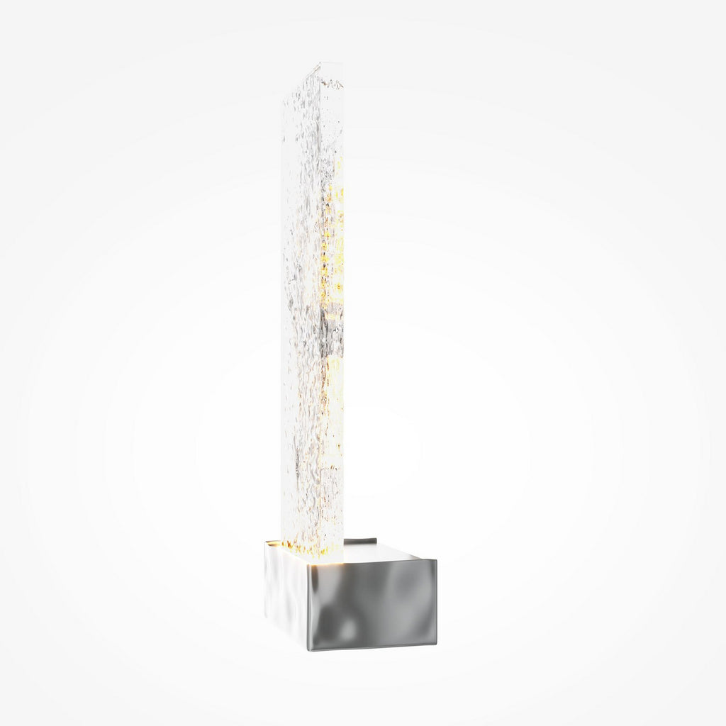 LED vegglampe Ornate krom klart glass nærbilde