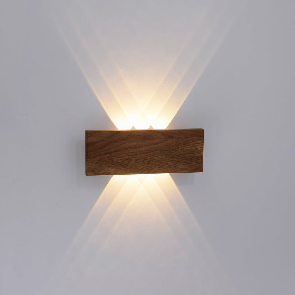 LED vegglampe Palma tredekor 32 cm opp/ned forfra