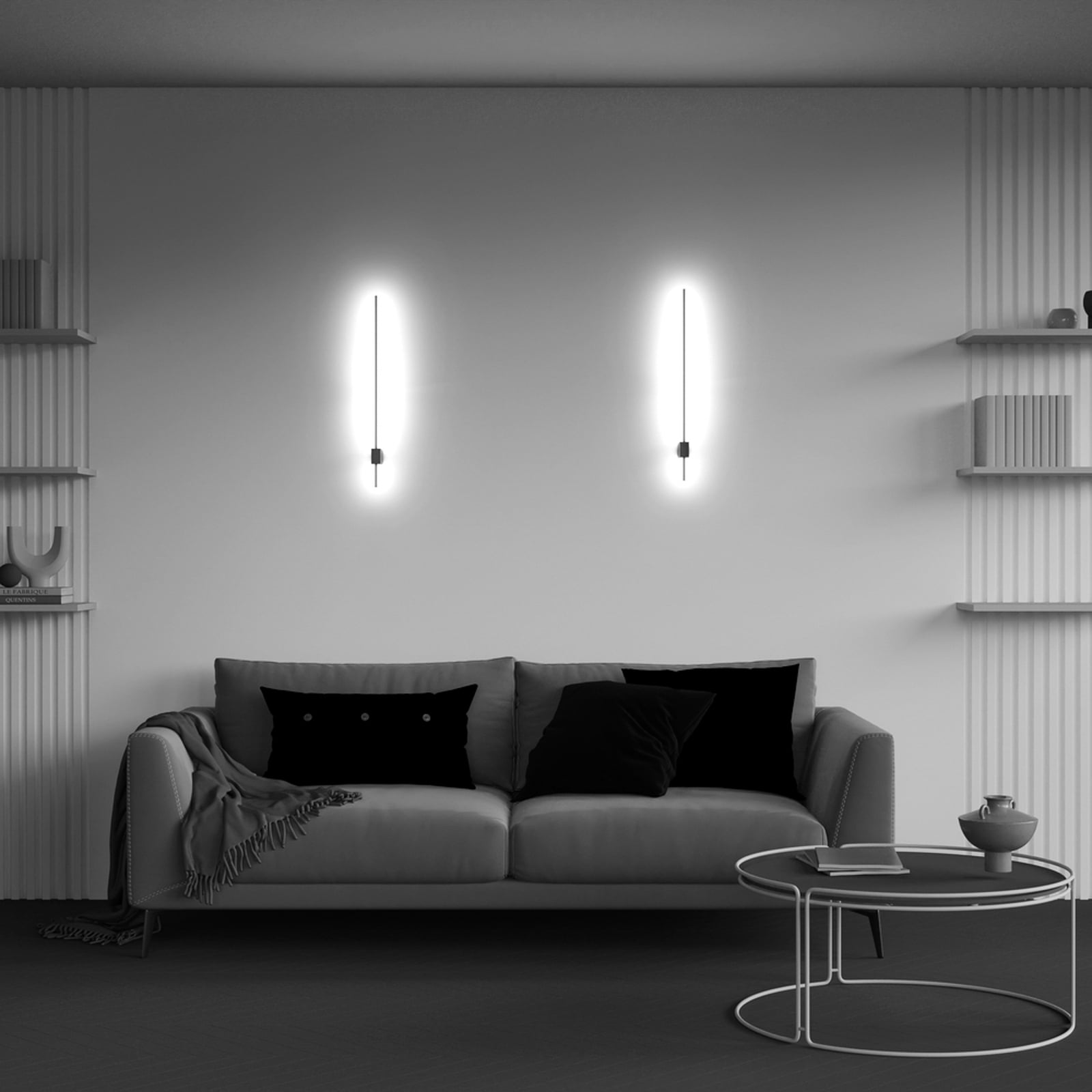 LED vegglampe Pars svart/gull detalj av armatur