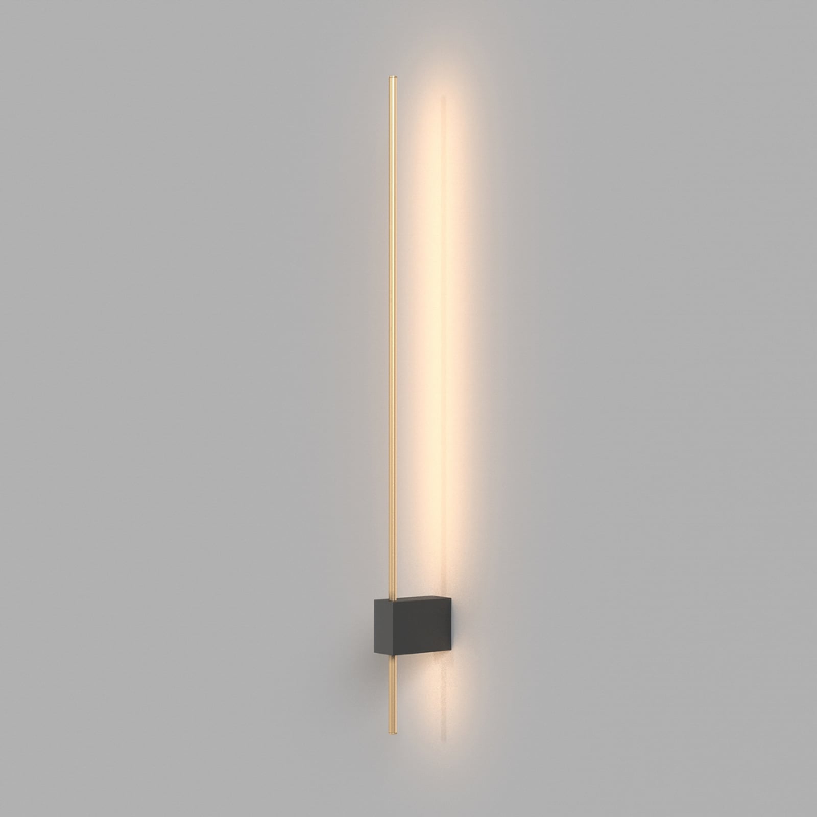 LED vegglampe Pars svart/gull fra forfra