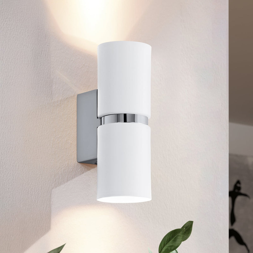 LED vegglampe Passa rund hvit 2-lys GU10 opp og ned forfra