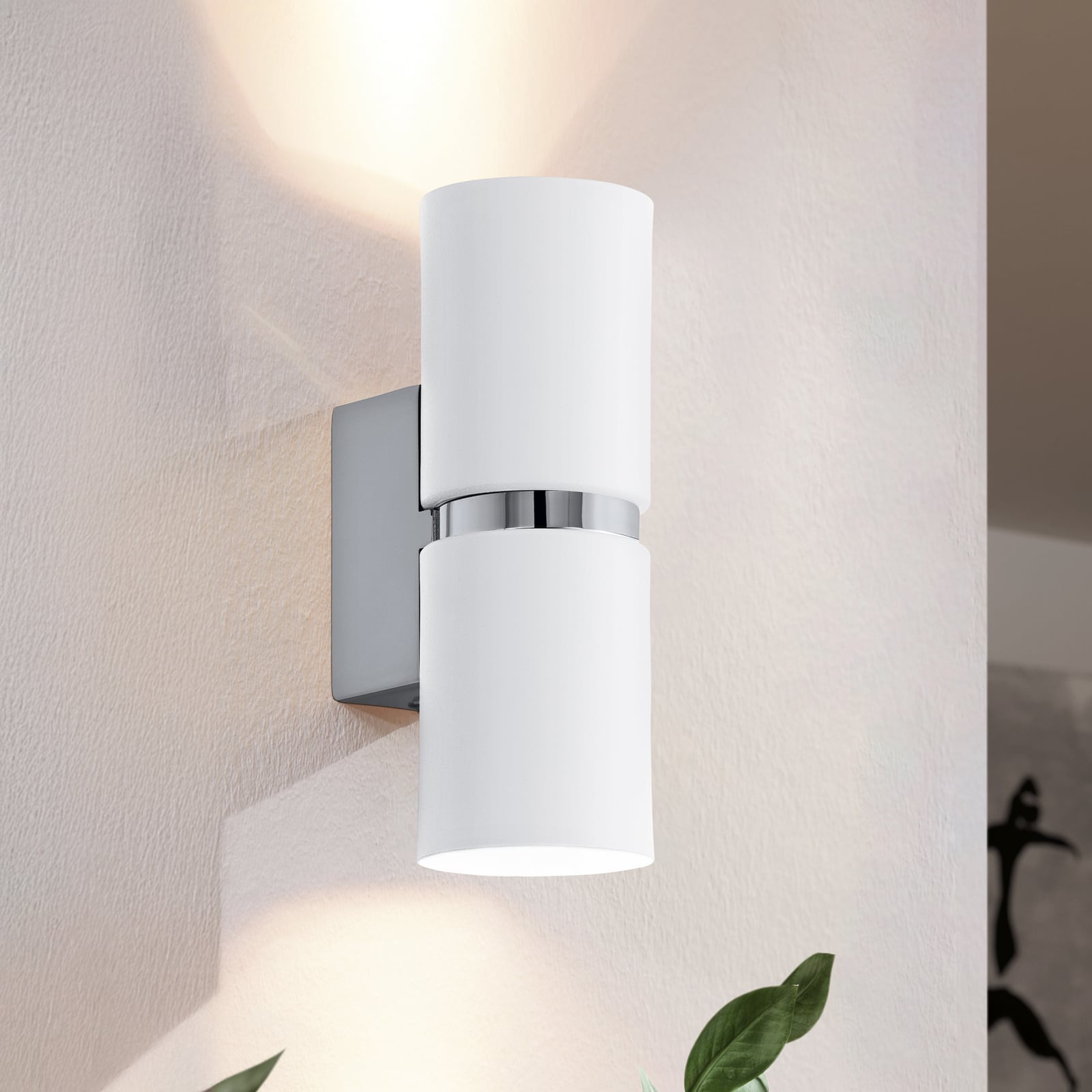 LED vegglampe Passa rund hvit 2-lys GU10 opp og ned forfra