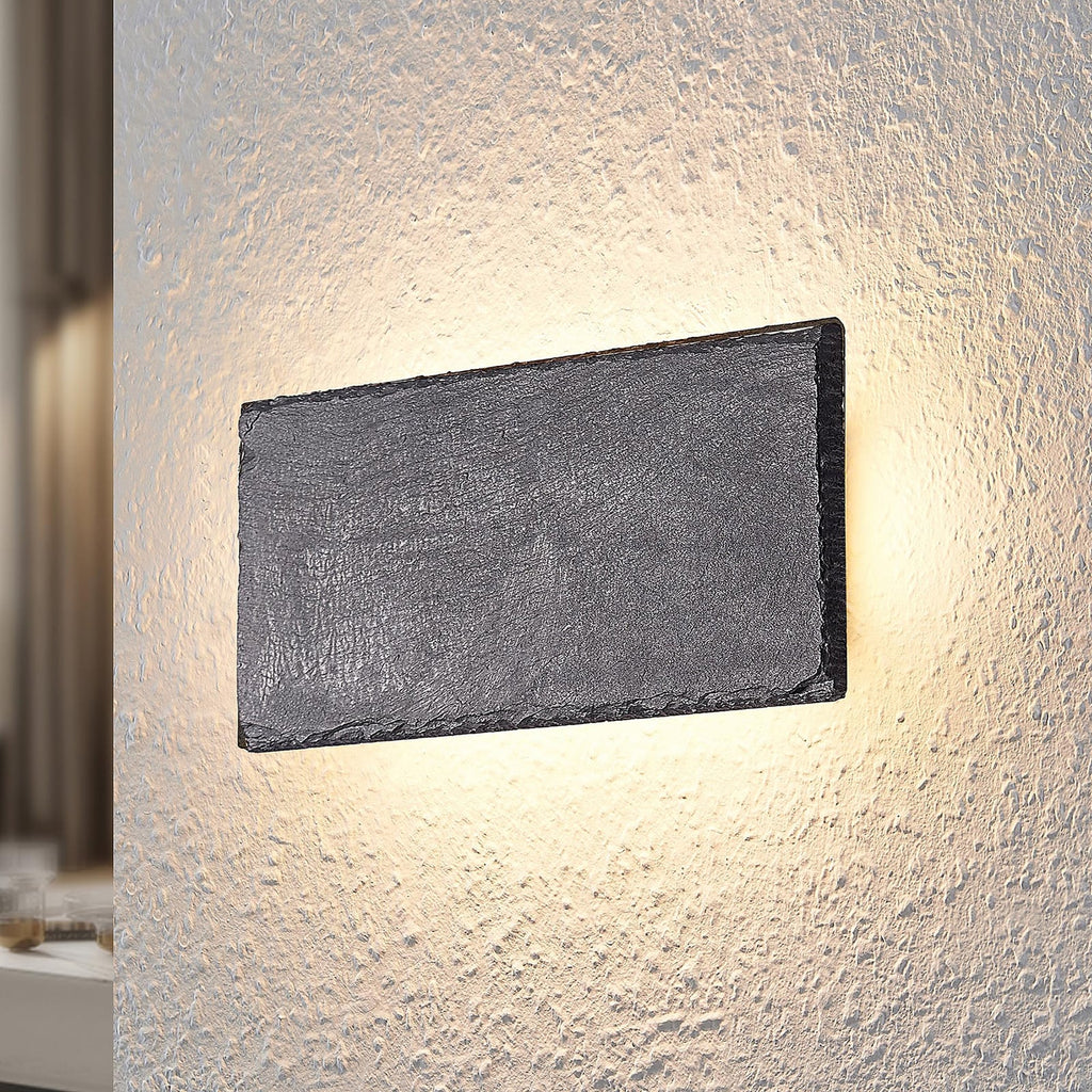 LED vegglampe Peetu skiferstein dimbar forside