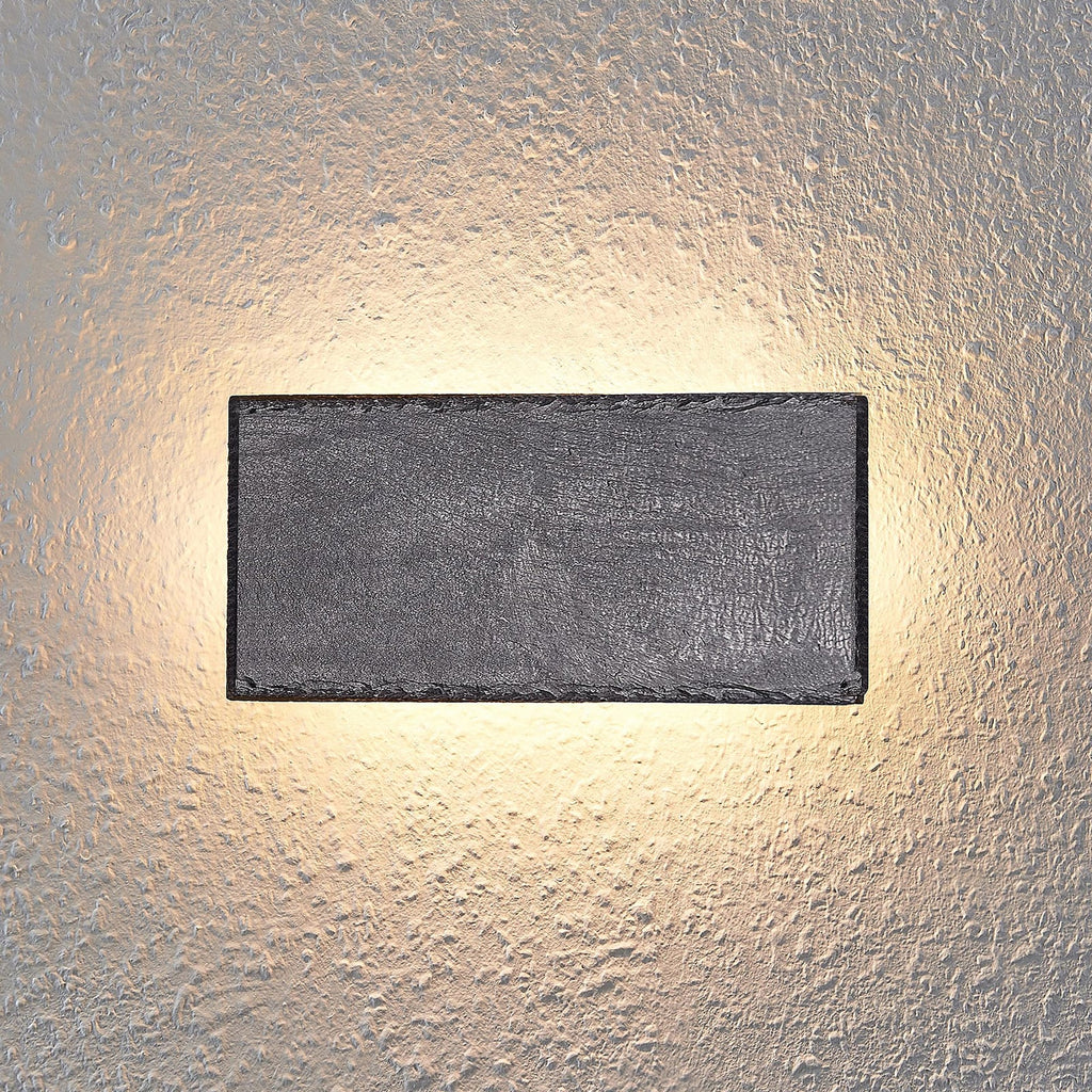 LED vegglampe Peetu skiferstein dimbar sideprofil