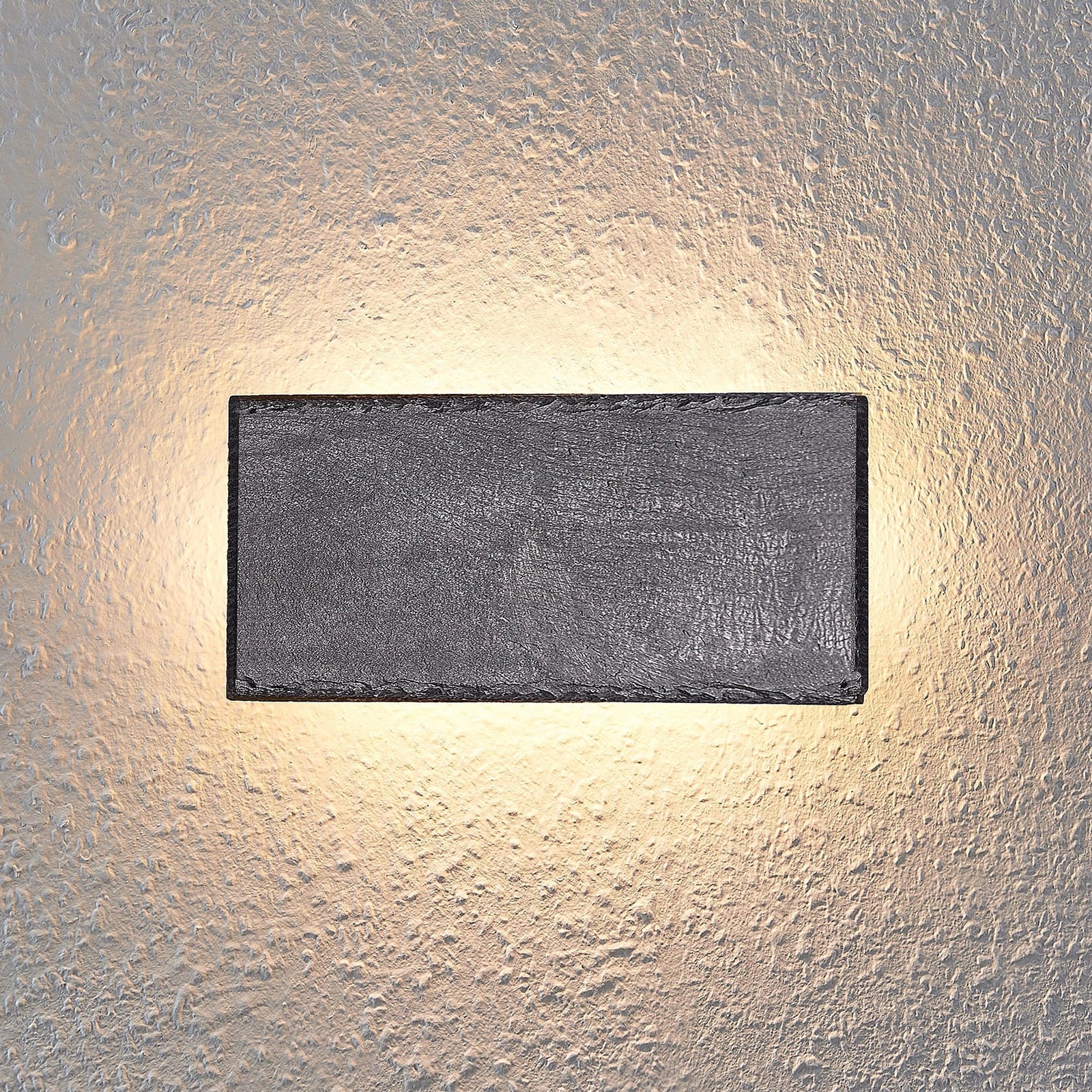 LED vegglampe Peetu skiferstein dimbar sideprofil