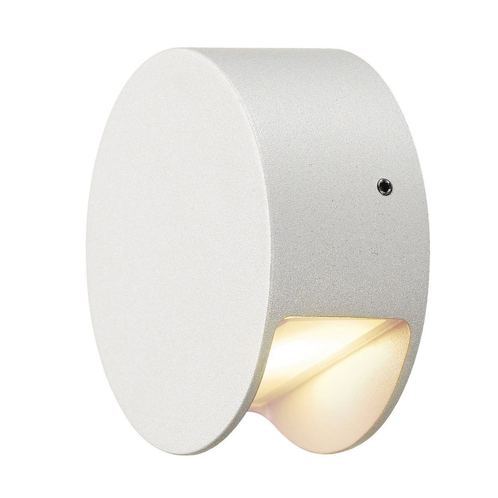 LED vegglampe Pema rund hvit aluminium IP44 montert på vegg