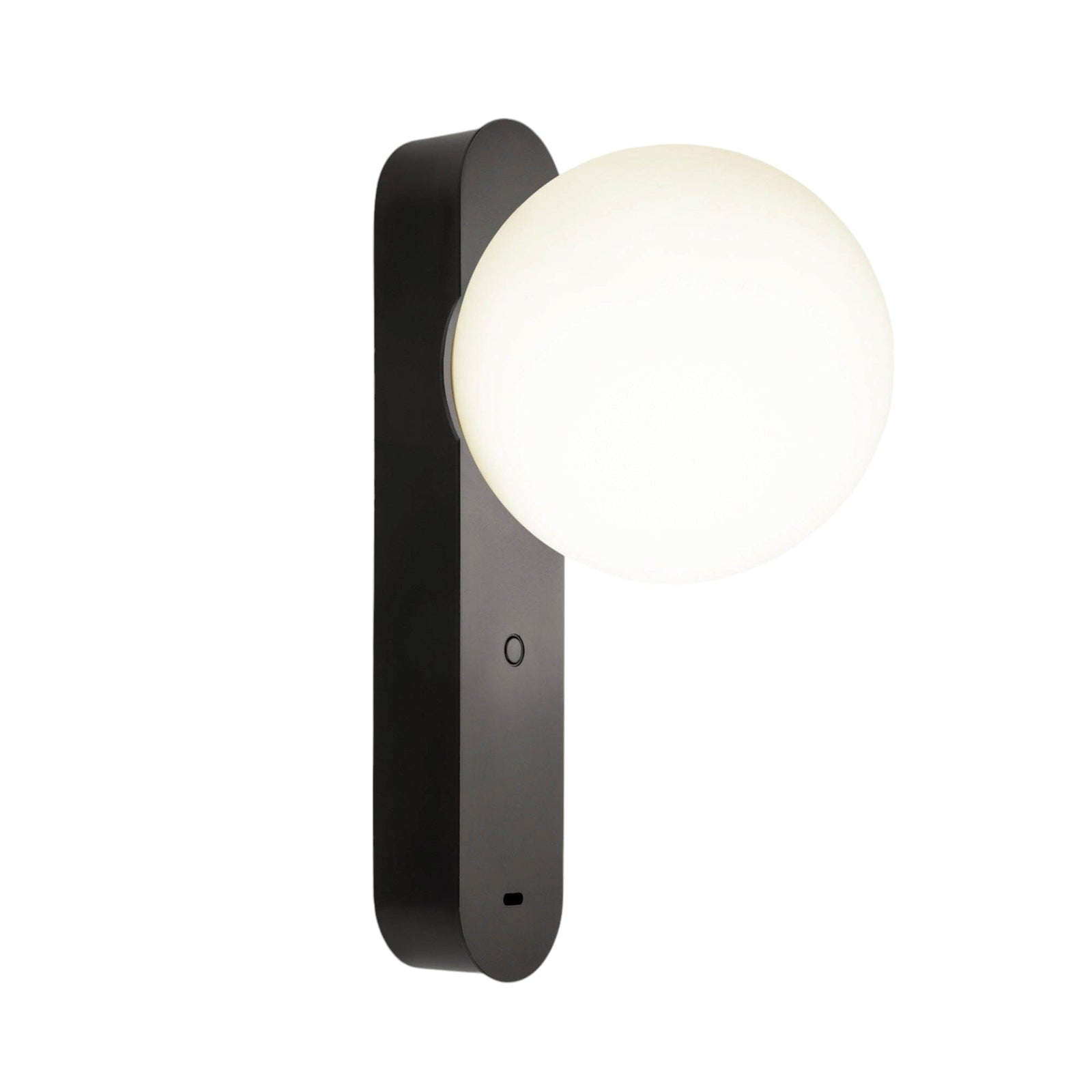 LED vegglampe Perlina svart stål med USB-port forfra