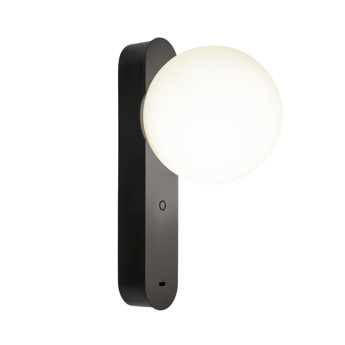 LED vegglampe Perlina svart stål med USB-port forfra