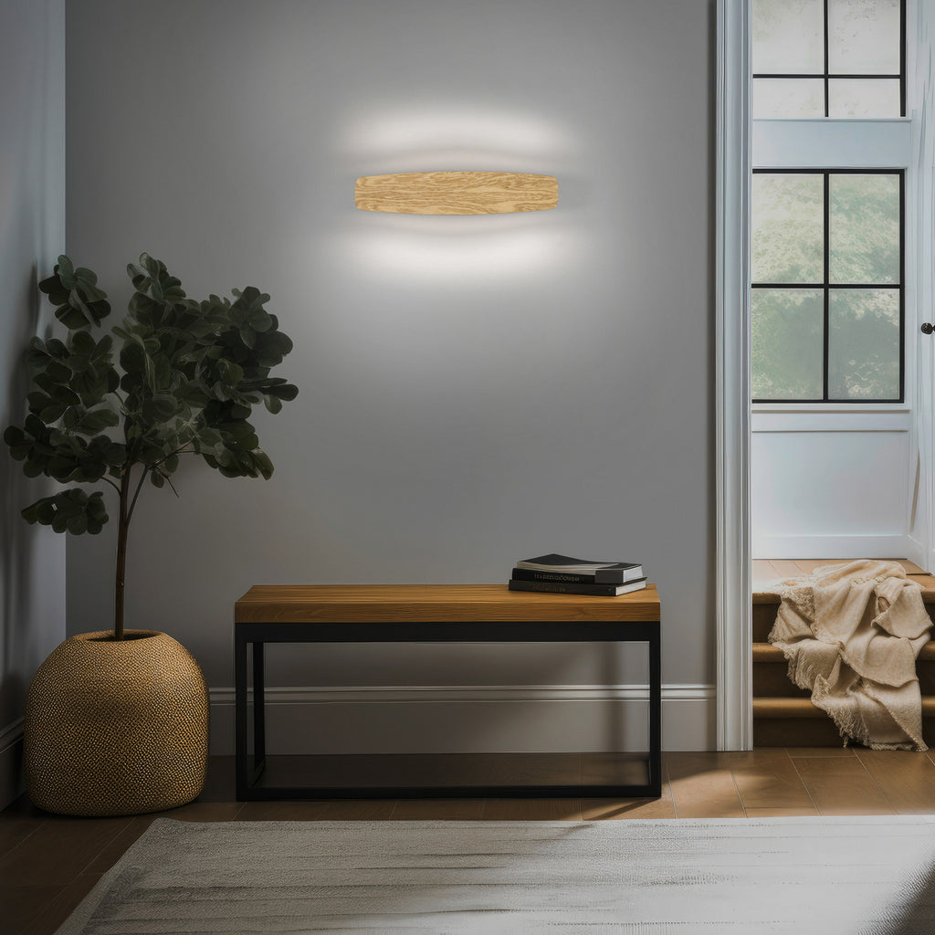 LED vegglampe Persida eik dimbar 48 cm bakside