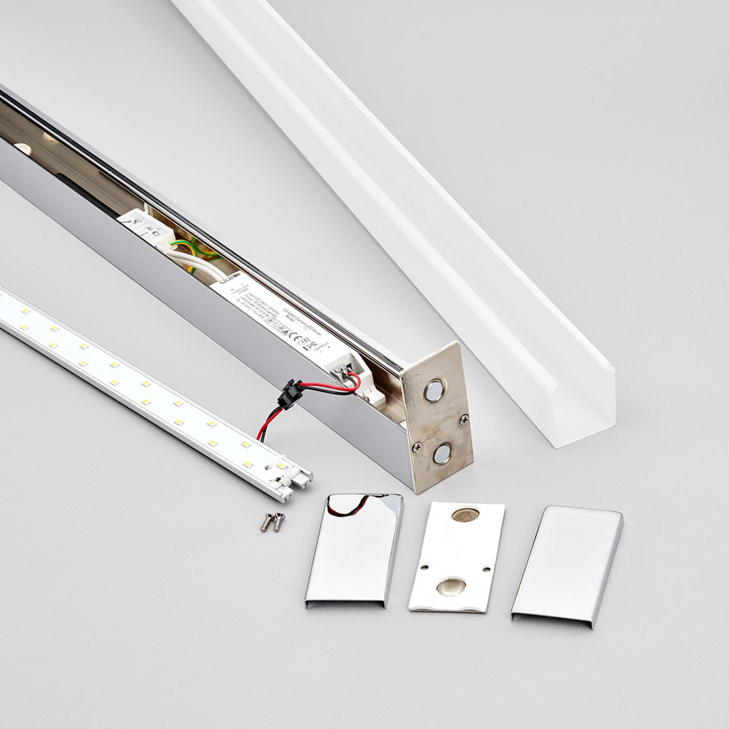 LED vegglampe Philippa krom akryl 89 cm 11W IP44 - Lindby