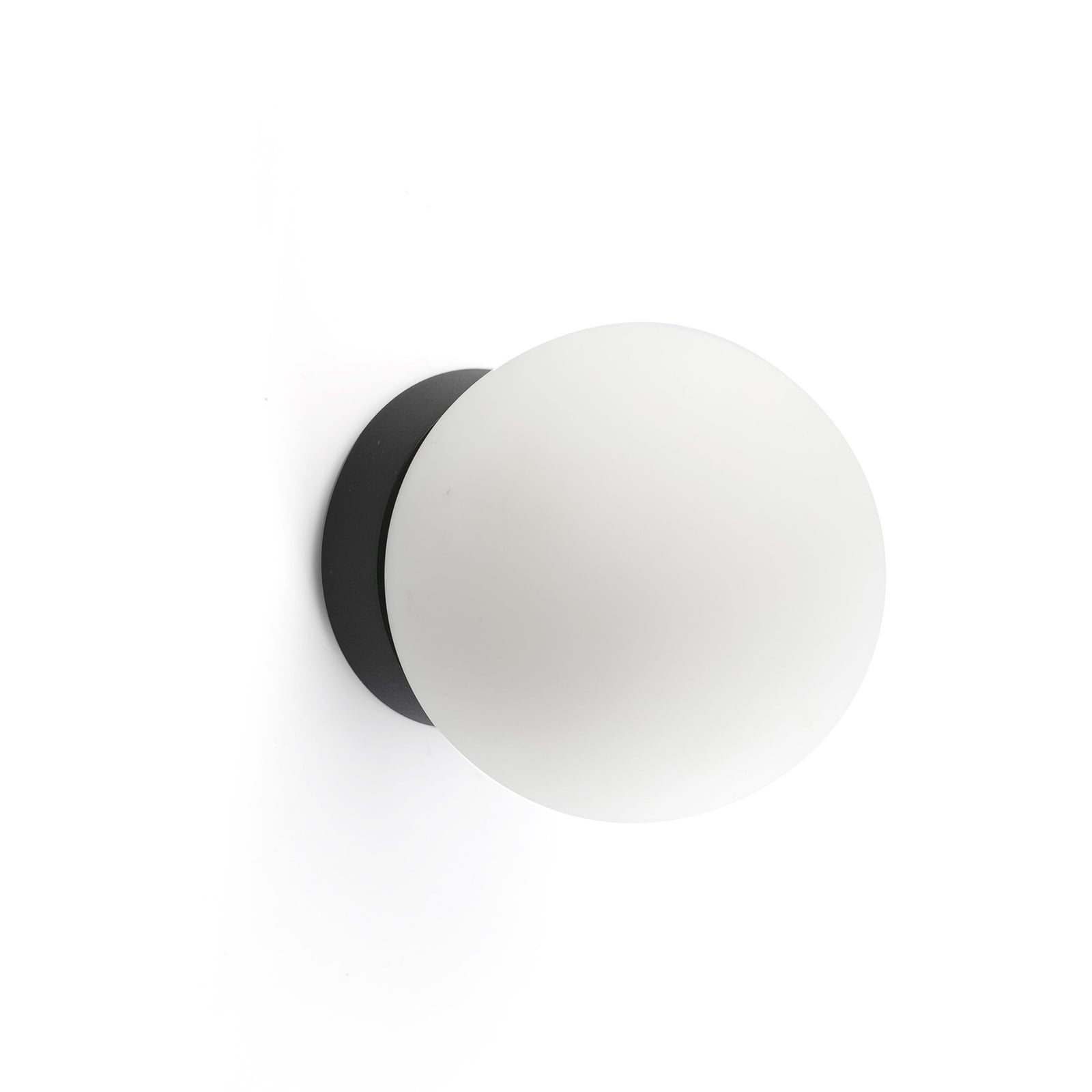 LED vegglampe Ping opalglass svart front