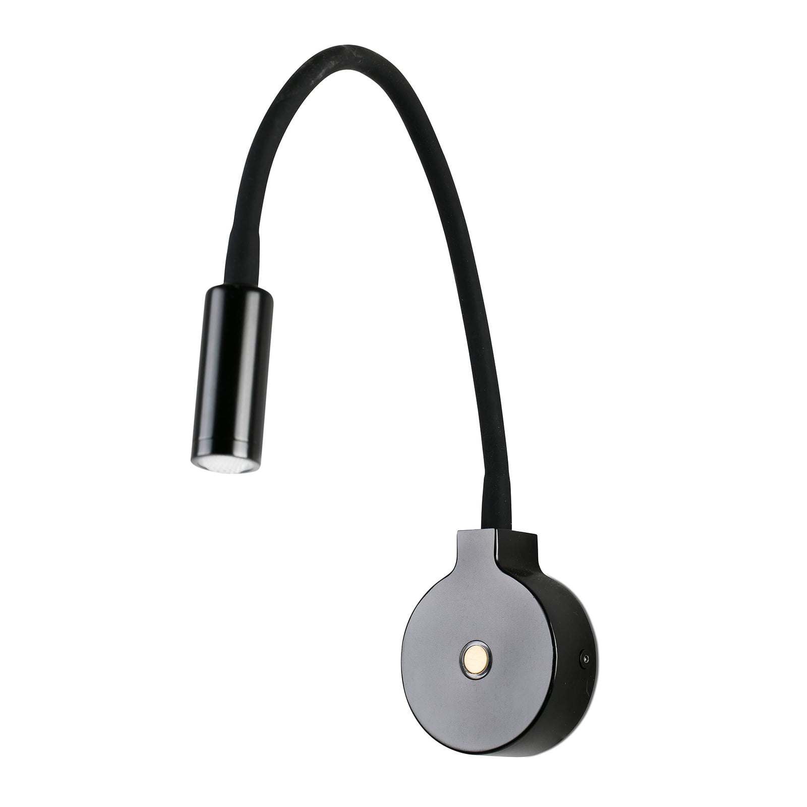 LED vegglampe Pixie med fleksarm svart 3W 2700K front