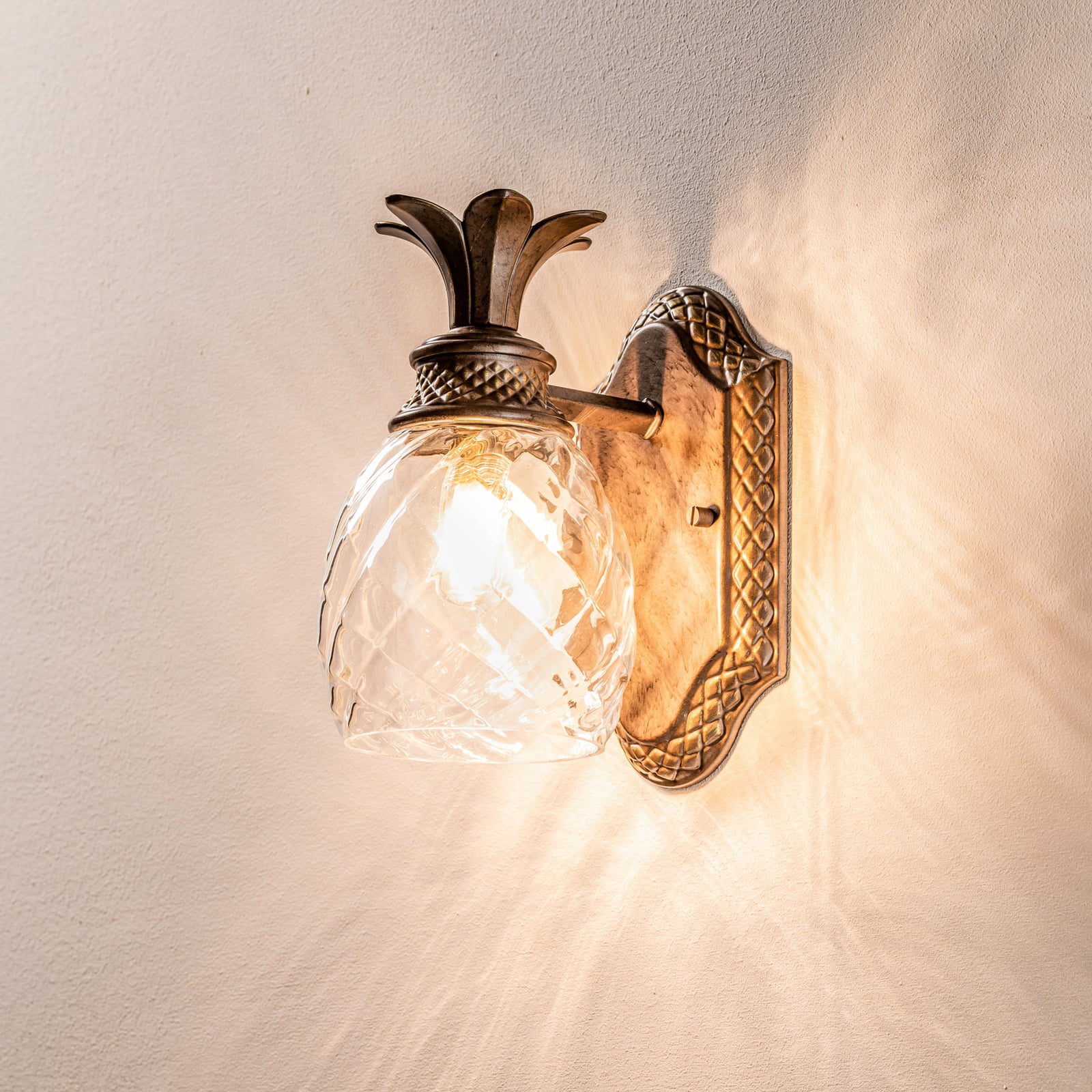LED vegglampe Plantation bronse glass G9 IP44 - Elstead forfra