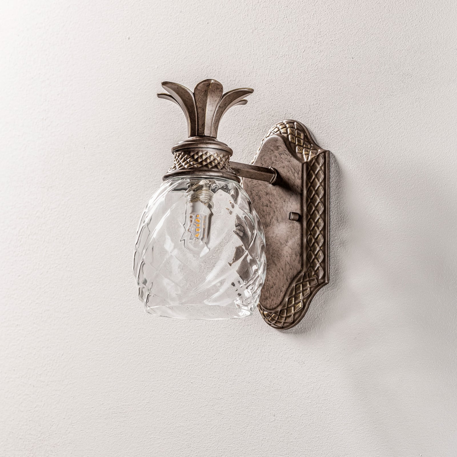 LED vegglampe Plantation bronse glass G9 IP44 - Elstead bakside