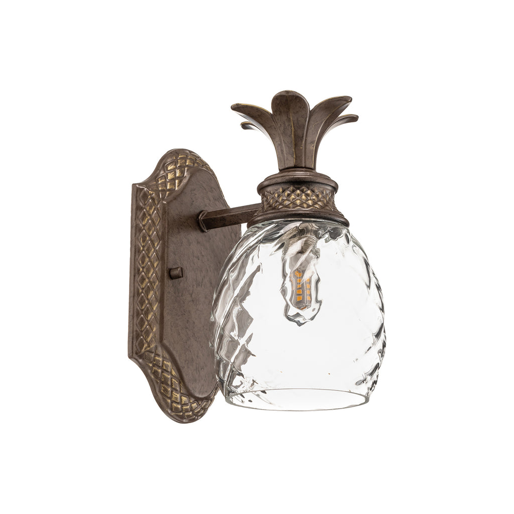 Detalj av LED vegglampe Plantation bronse glass G9 IP44 - Elstead