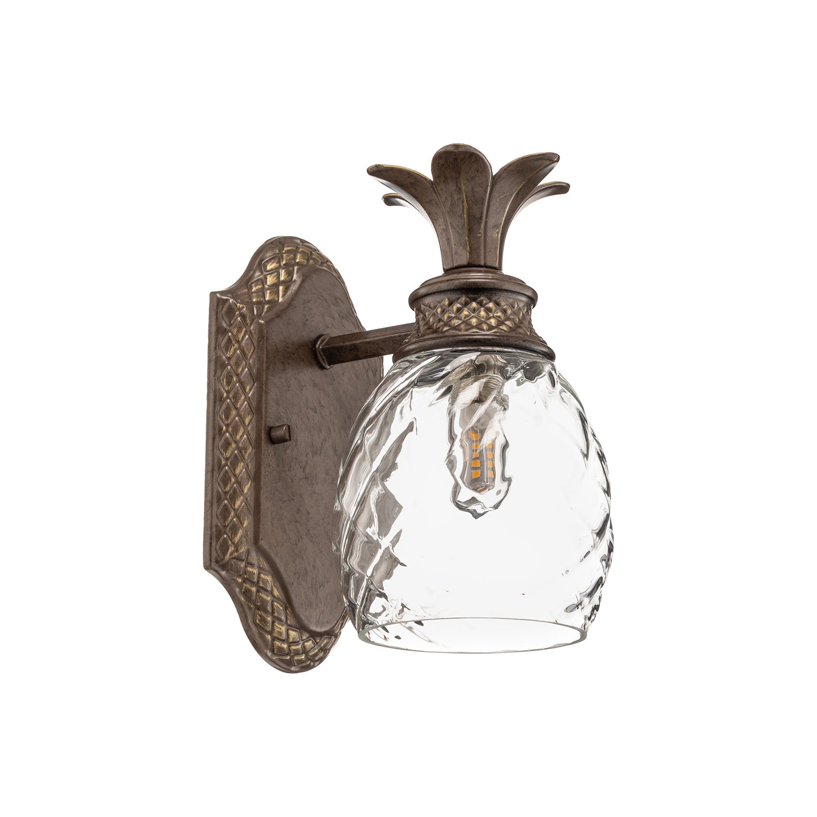 Detalj av LED vegglampe Plantation bronse glass G9 IP44 - Elstead