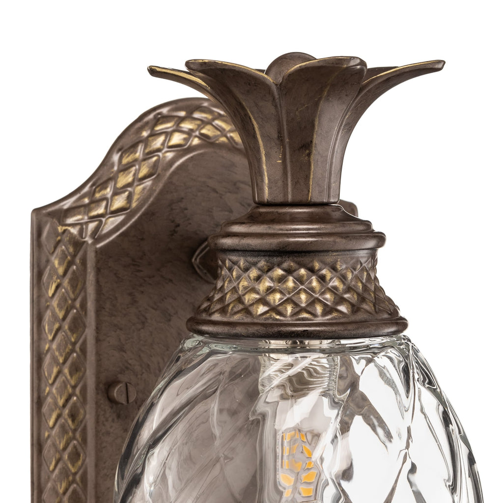 Nærbilde av LED vegglampe Plantation bronse glass G9 IP44 - Elstead