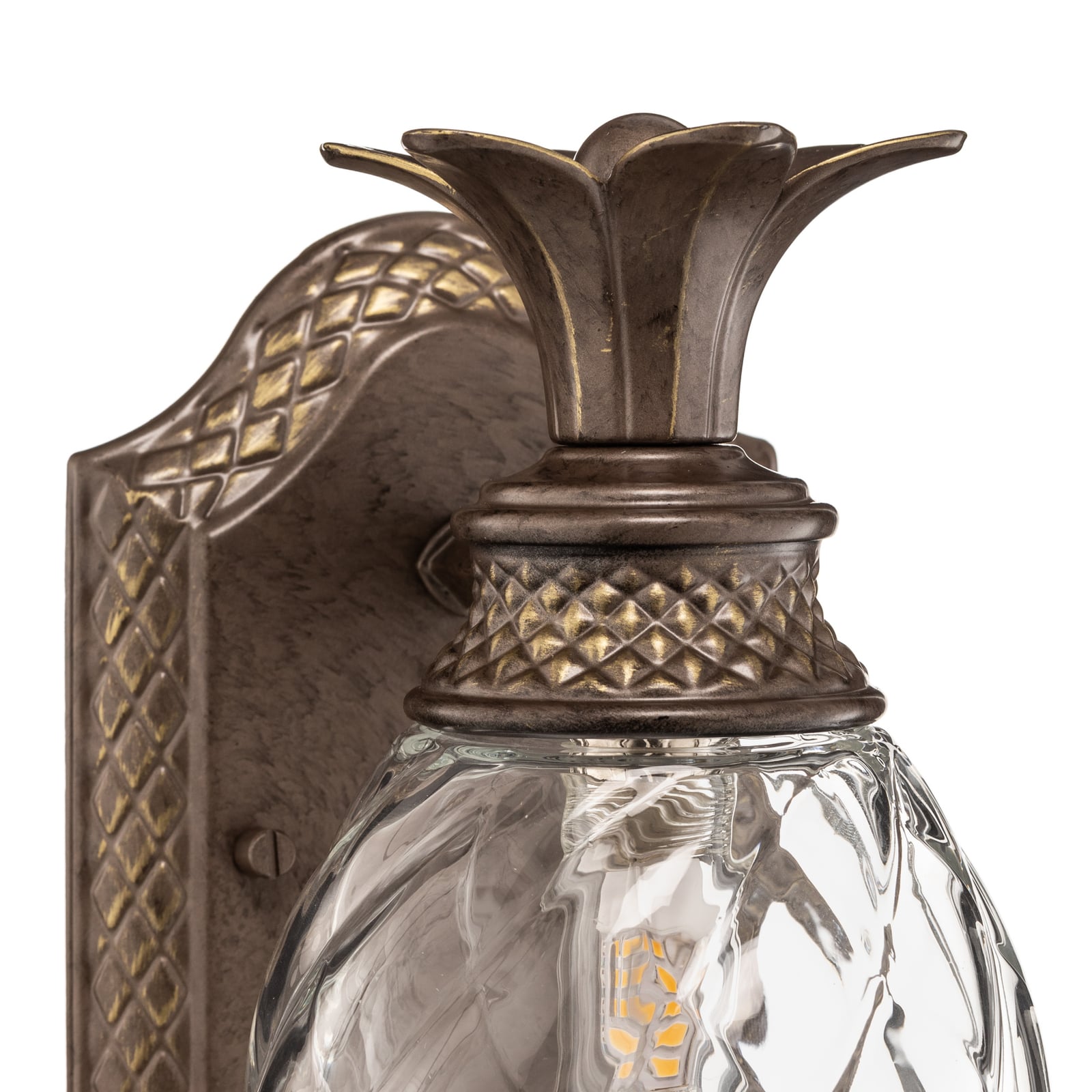 Nærbilde av LED vegglampe Plantation bronse glass G9 IP44 - Elstead