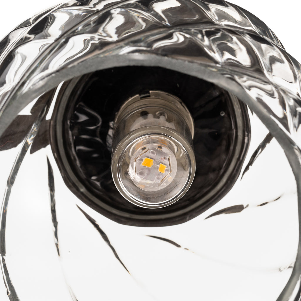Detalj på strukturert glass i LED vegglampe Plantation bronse glass G9 IP44 - Elstead