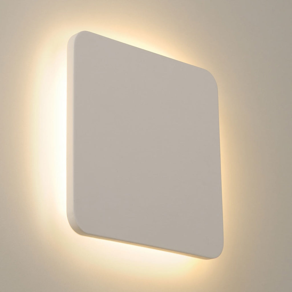 LED vegglampe Plastra gips kvadratisk 30x30 cm hvit forfra