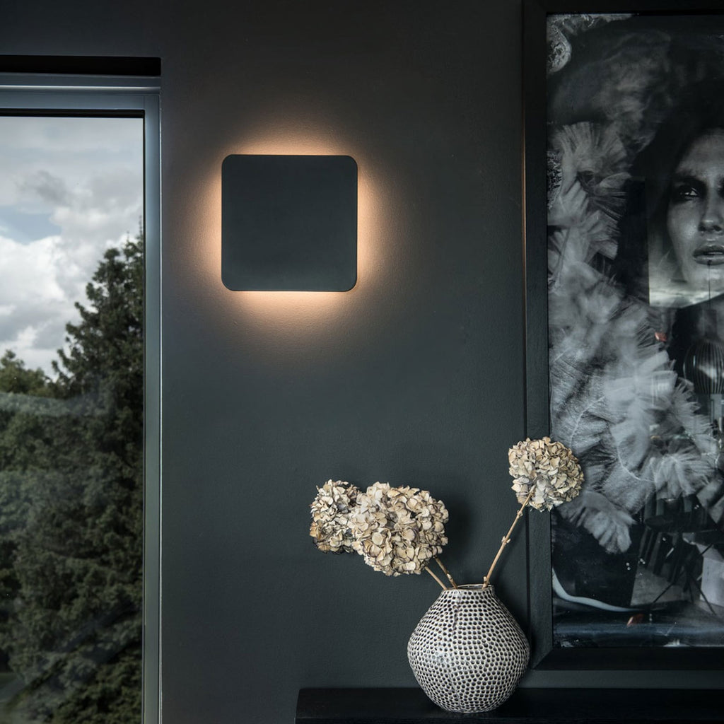 LED vegglampe Plastra gips kvadratisk 30x30 cm hvit bakside