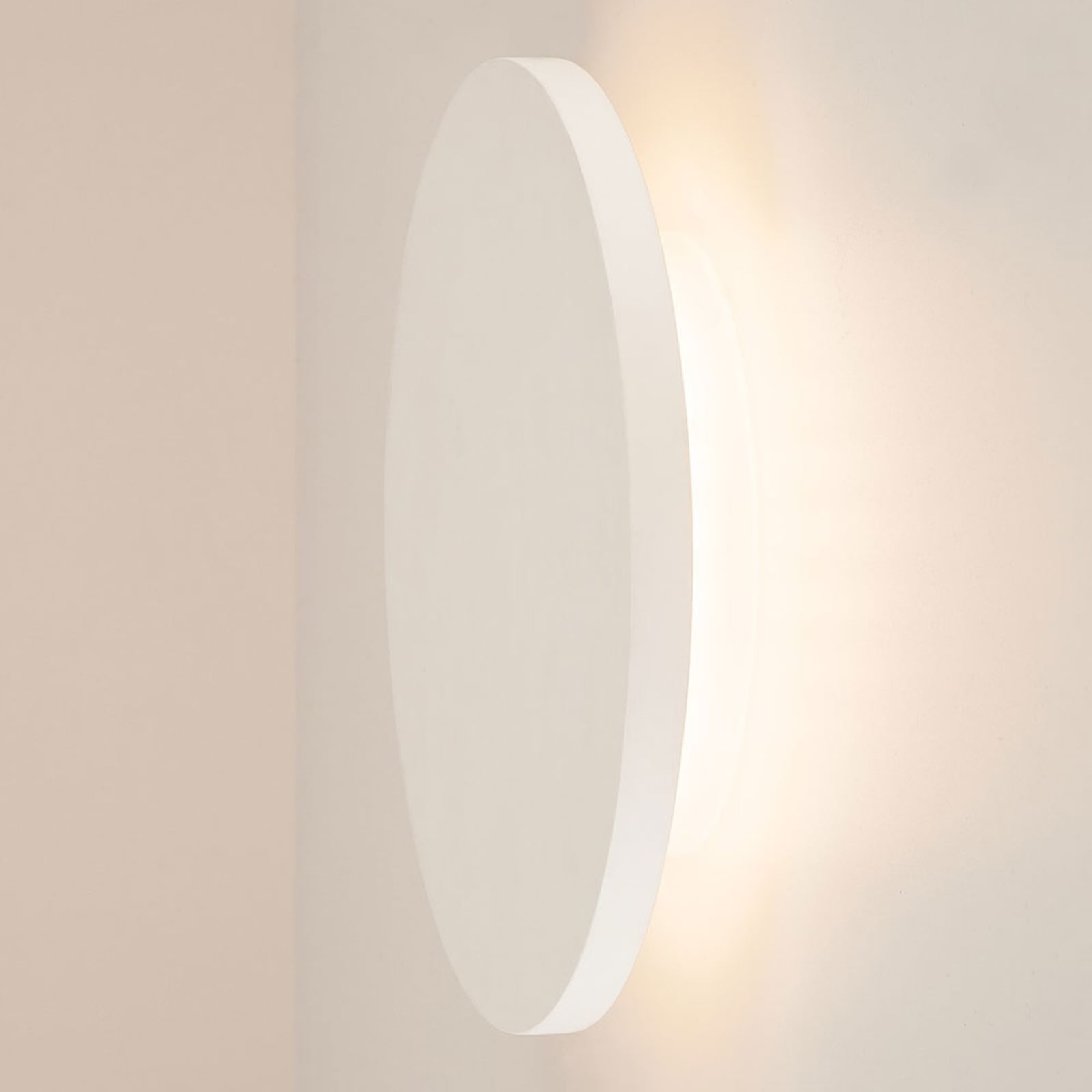 LED vegglampe Plastra rund gips Ø26 cm 7,4W varmhvit forfra