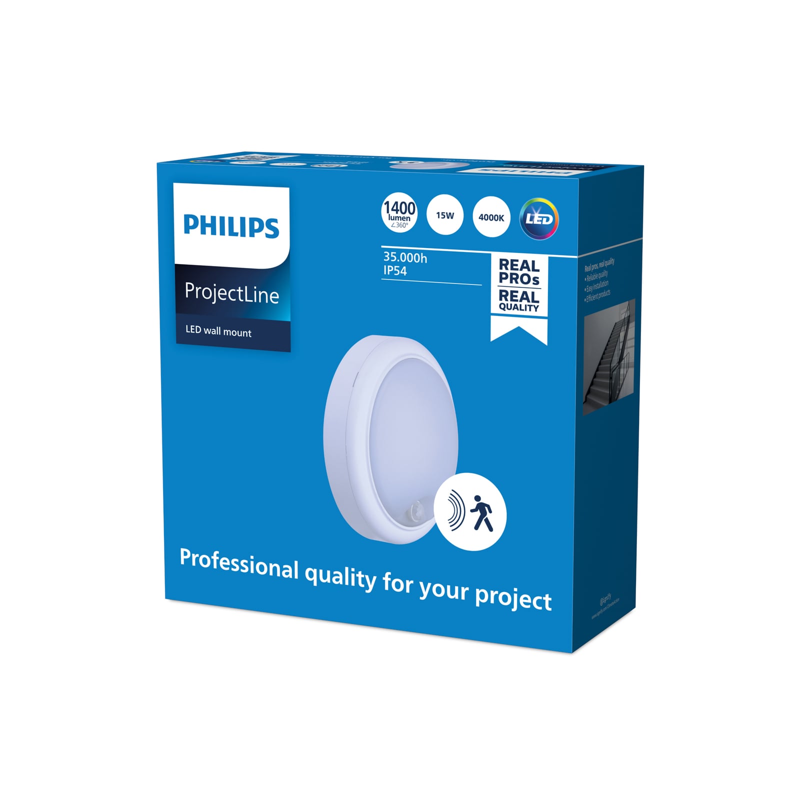 LED vegglampe ProjectLine med bevegelsessensor montert
