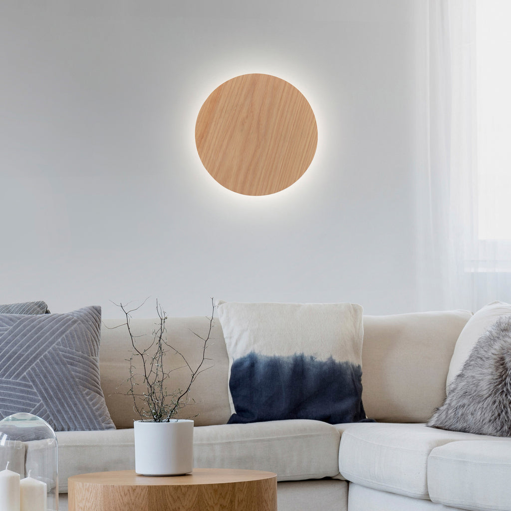 LED vegglampe Puntua oppladbar Ø25 cm treoptikk bakside
