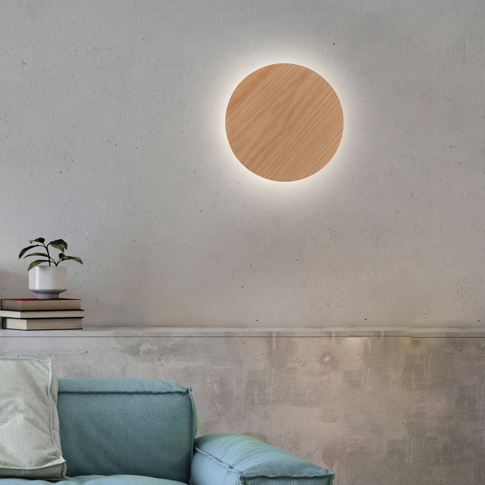 LED vegglampe Puntua oppladbar Ø25 cm treoptikk detalj