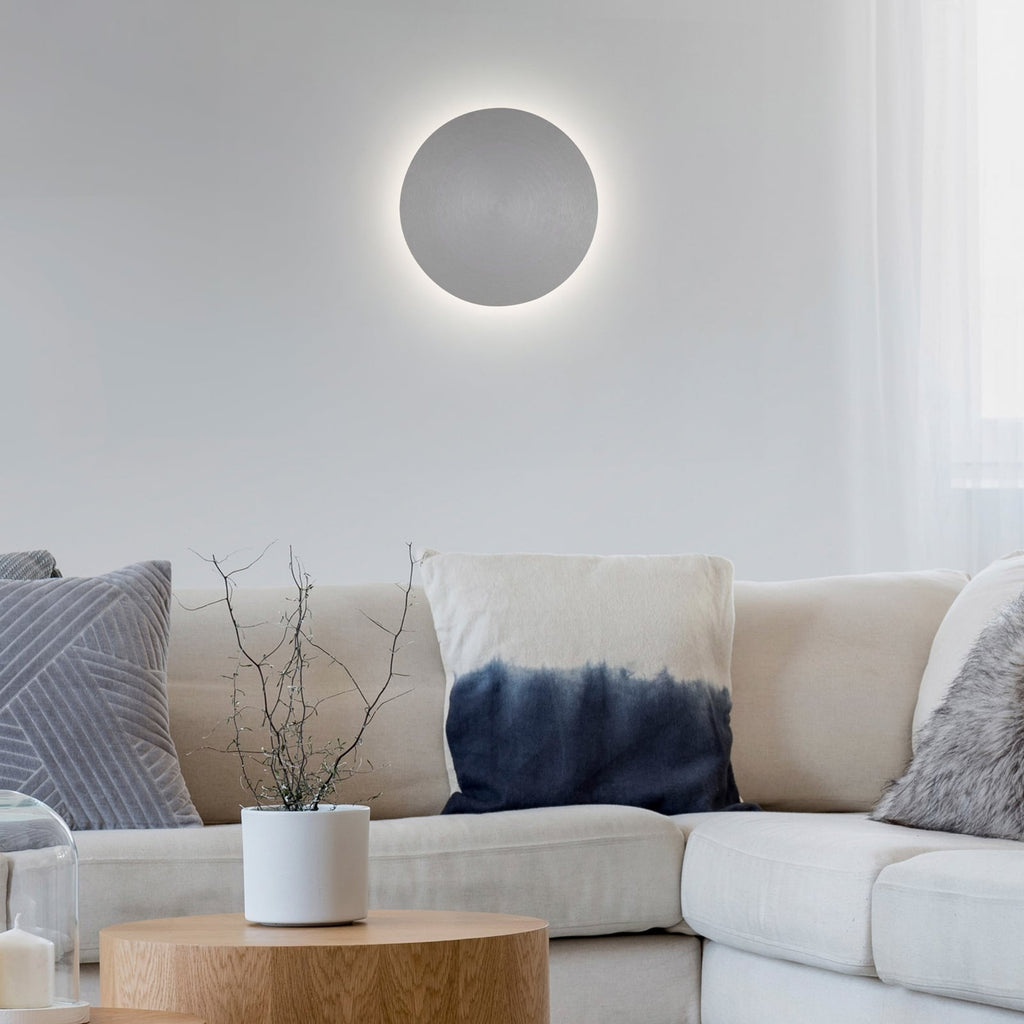 LED vegglampe Puntua oppladbar dimbar Ø18 cm grå bakside