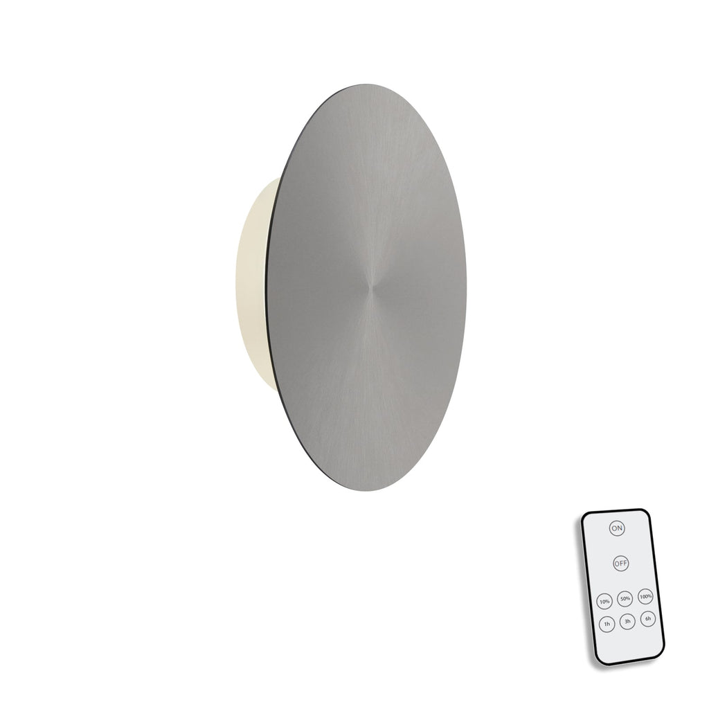 LED vegglampe Puntua oppladbar dimbar Ø18 cm grå detalj av lys