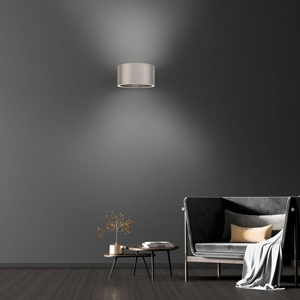 LED vegglampe PURE Clipse dimbar aluminium bakside