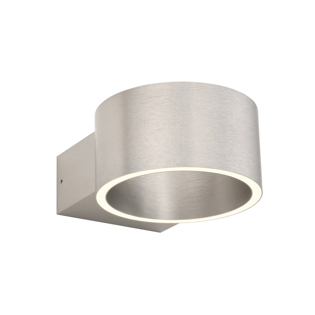 LED vegglampe PURE Clipse dimbar aluminium detalj av LED-ring
