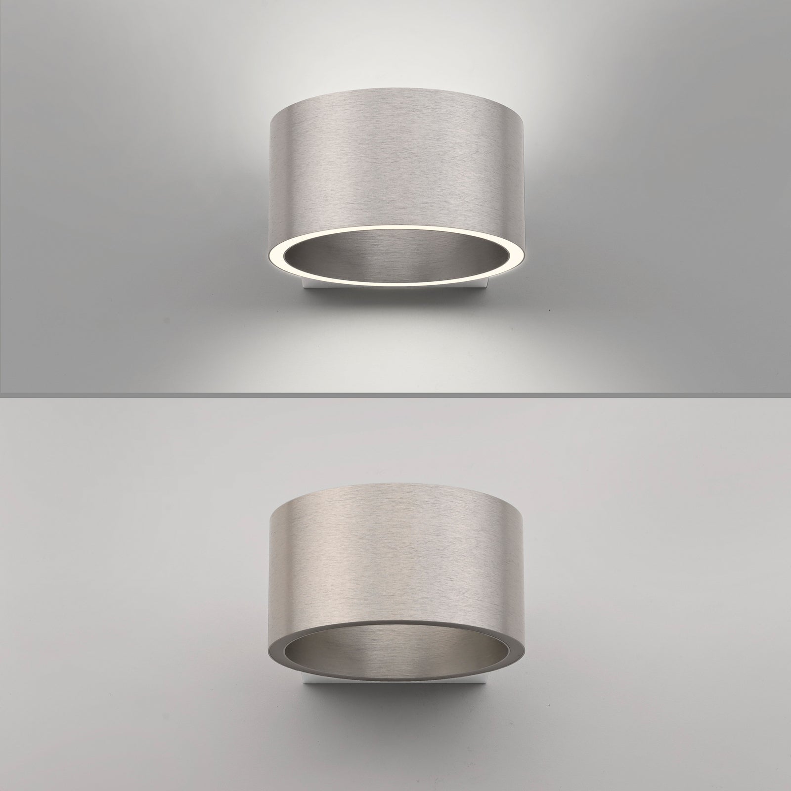LED vegglampe PURE Clipse dimbar aluminium lys oppover og nedover