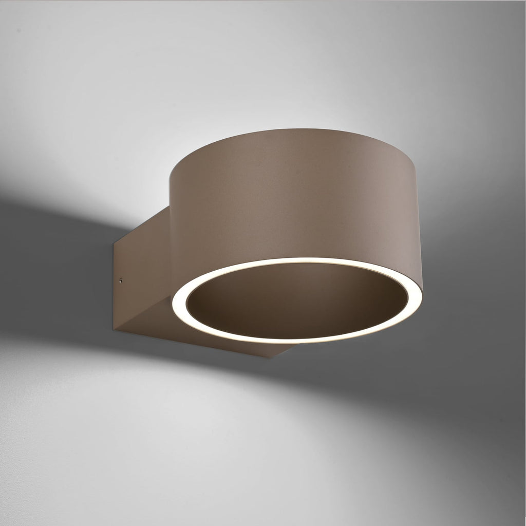 LED vegglampe PURE Clipse dimbar bronse aluminium forfra