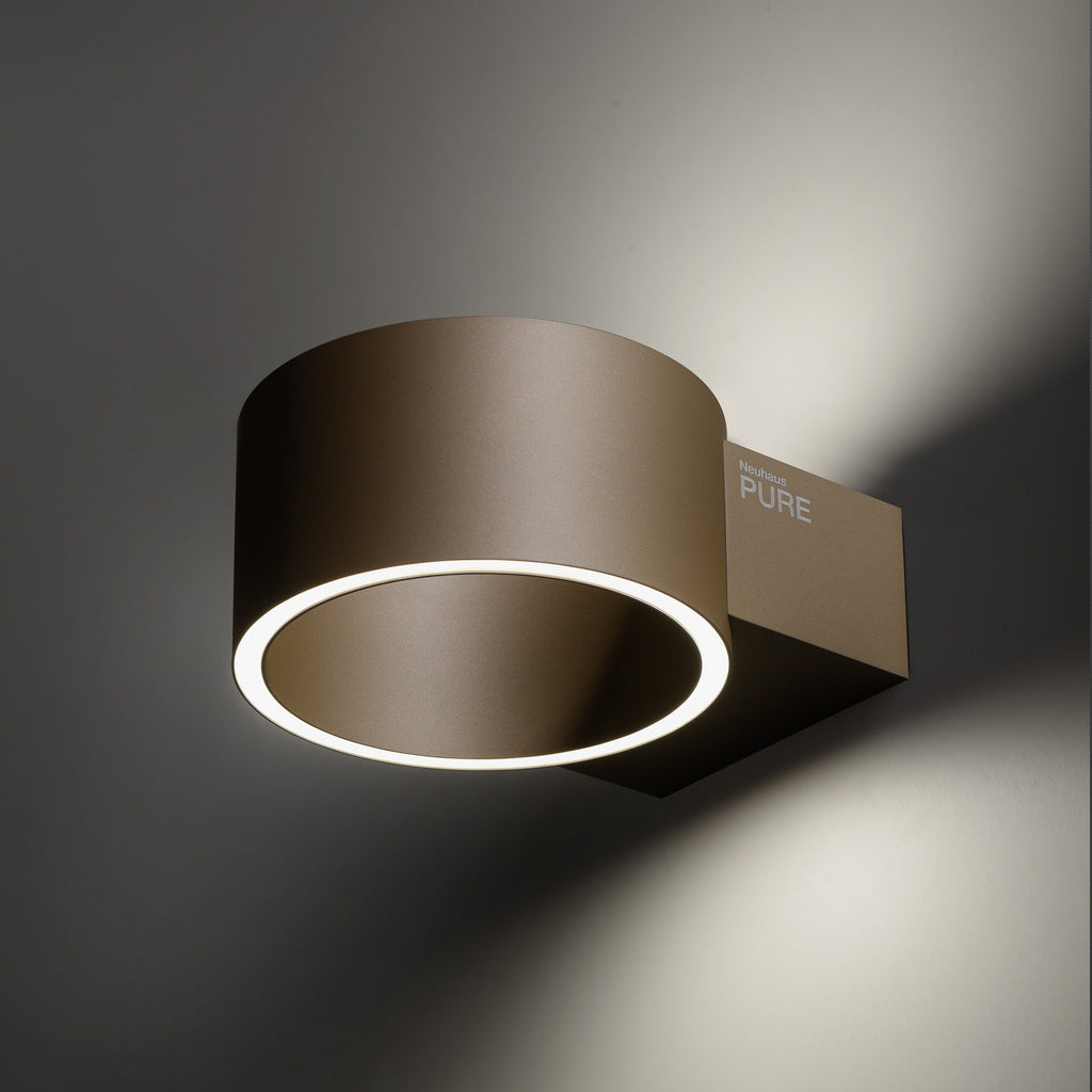 LED vegglampe PURE Clipse bronse aluminium lys ned