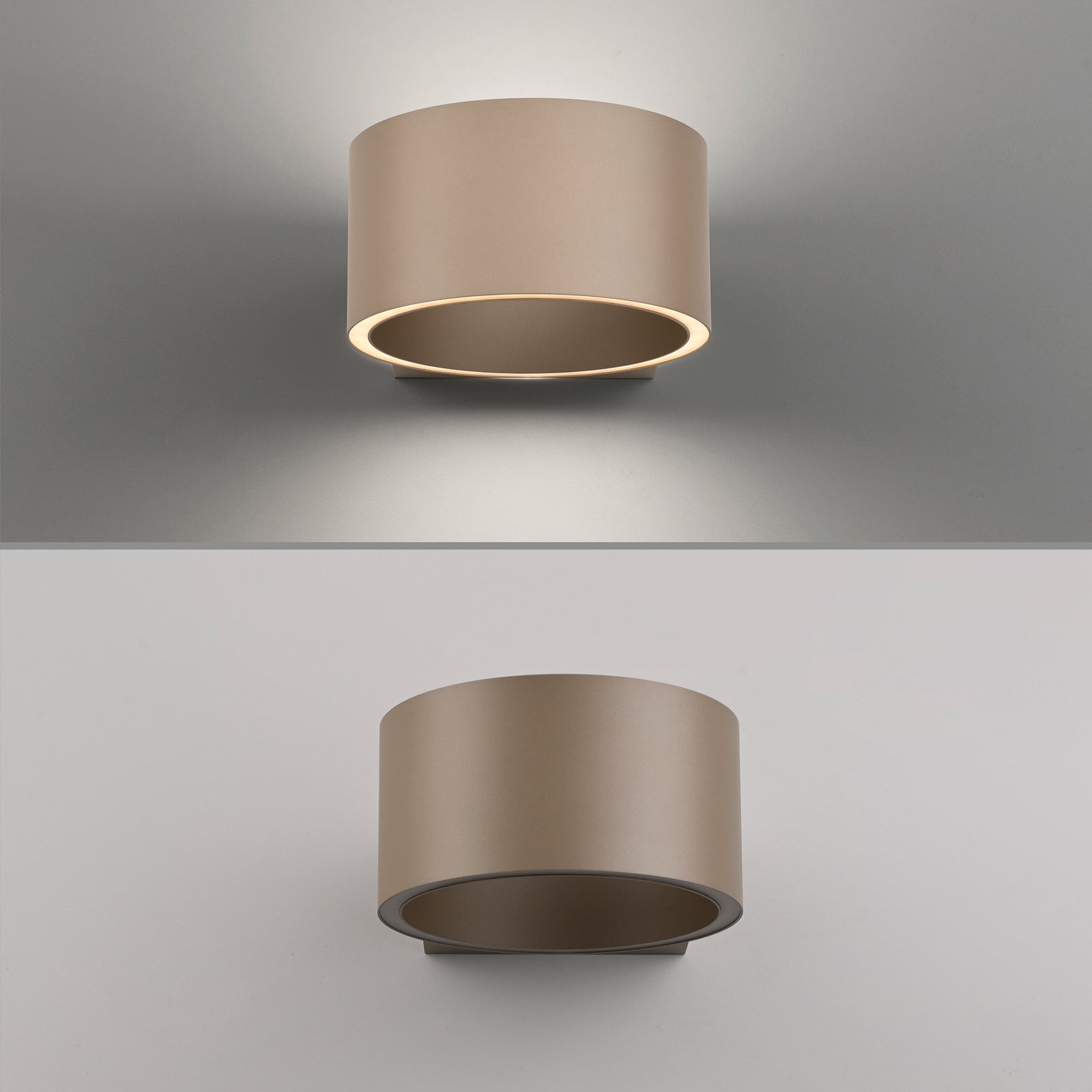 LED vegglampe PURE Clipse dimbar bronse aluminium installasjon