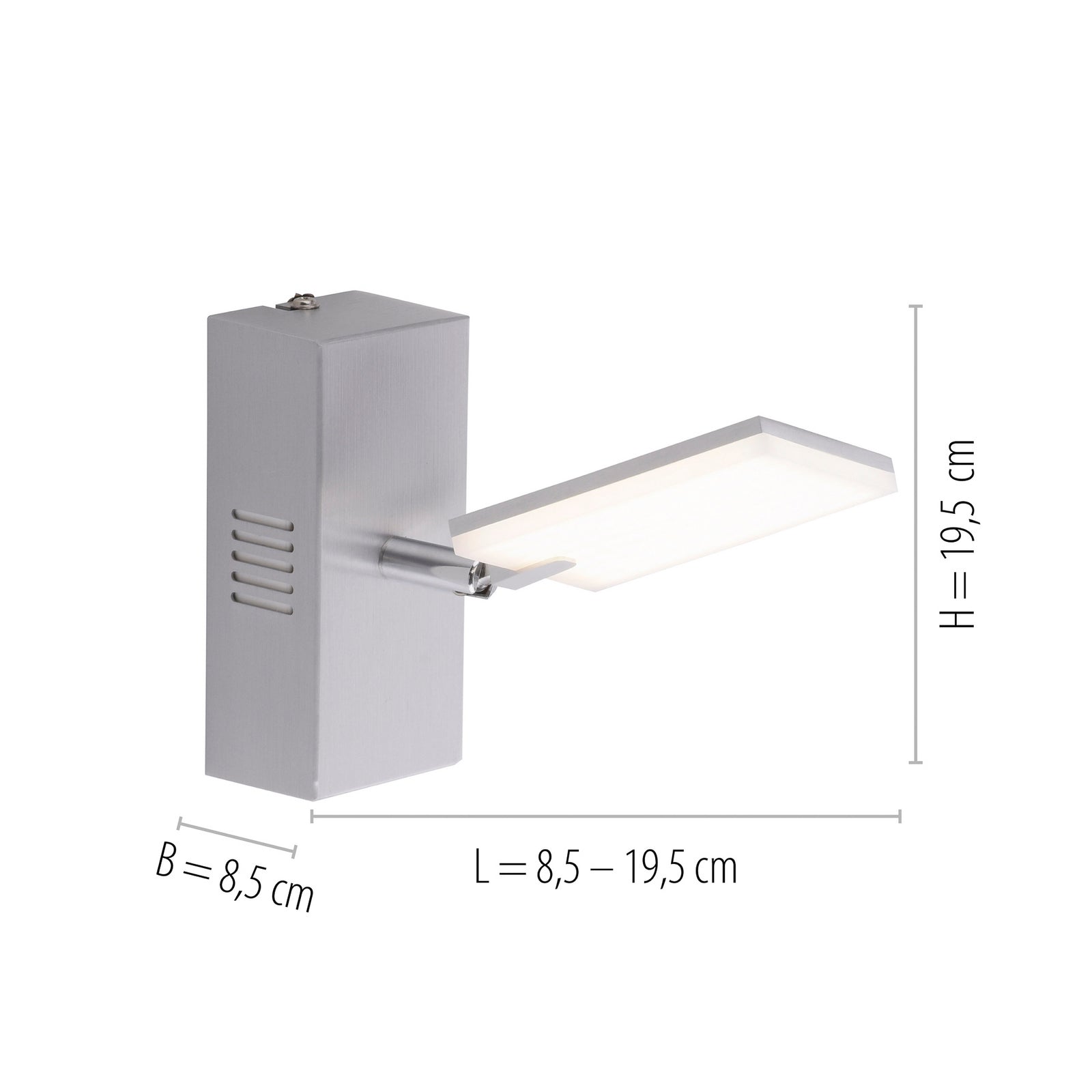 LED vegglampe PURE Mira dimbar CCT fjernkontroll detalj av lyspanel