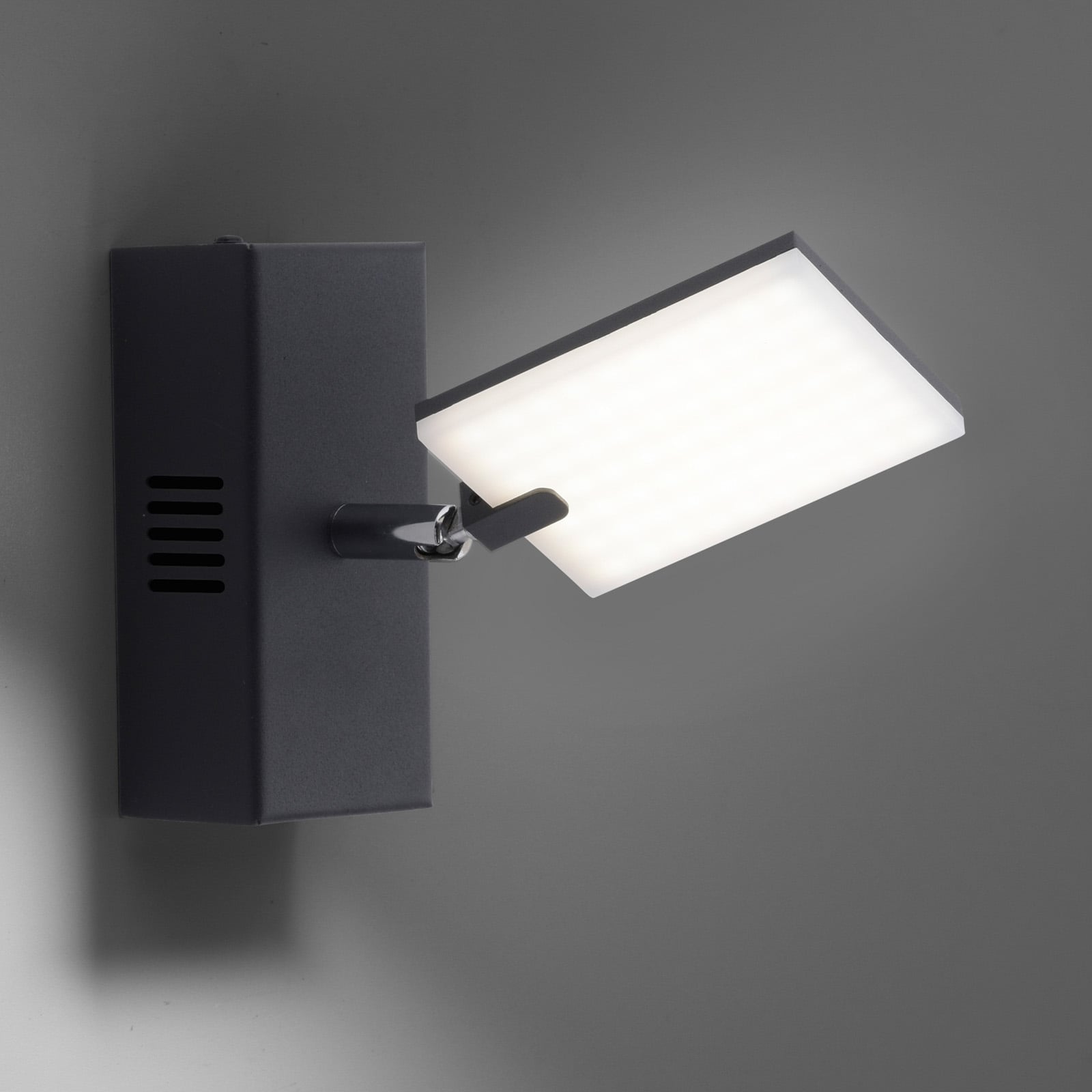 LED vegglampe PURE Mira dimbar CCT fjernkontroll svart forfra