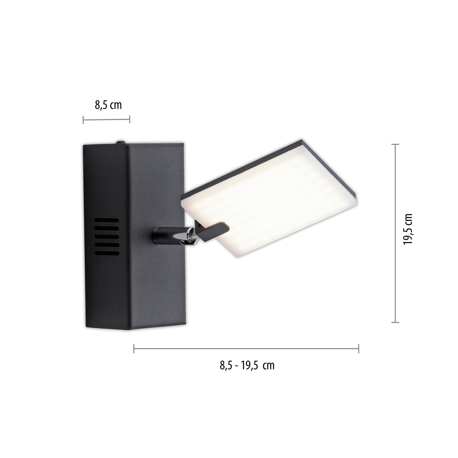 Detalj av LED vegglampe PURE Mira dimbar CCT fjernkontroll svart