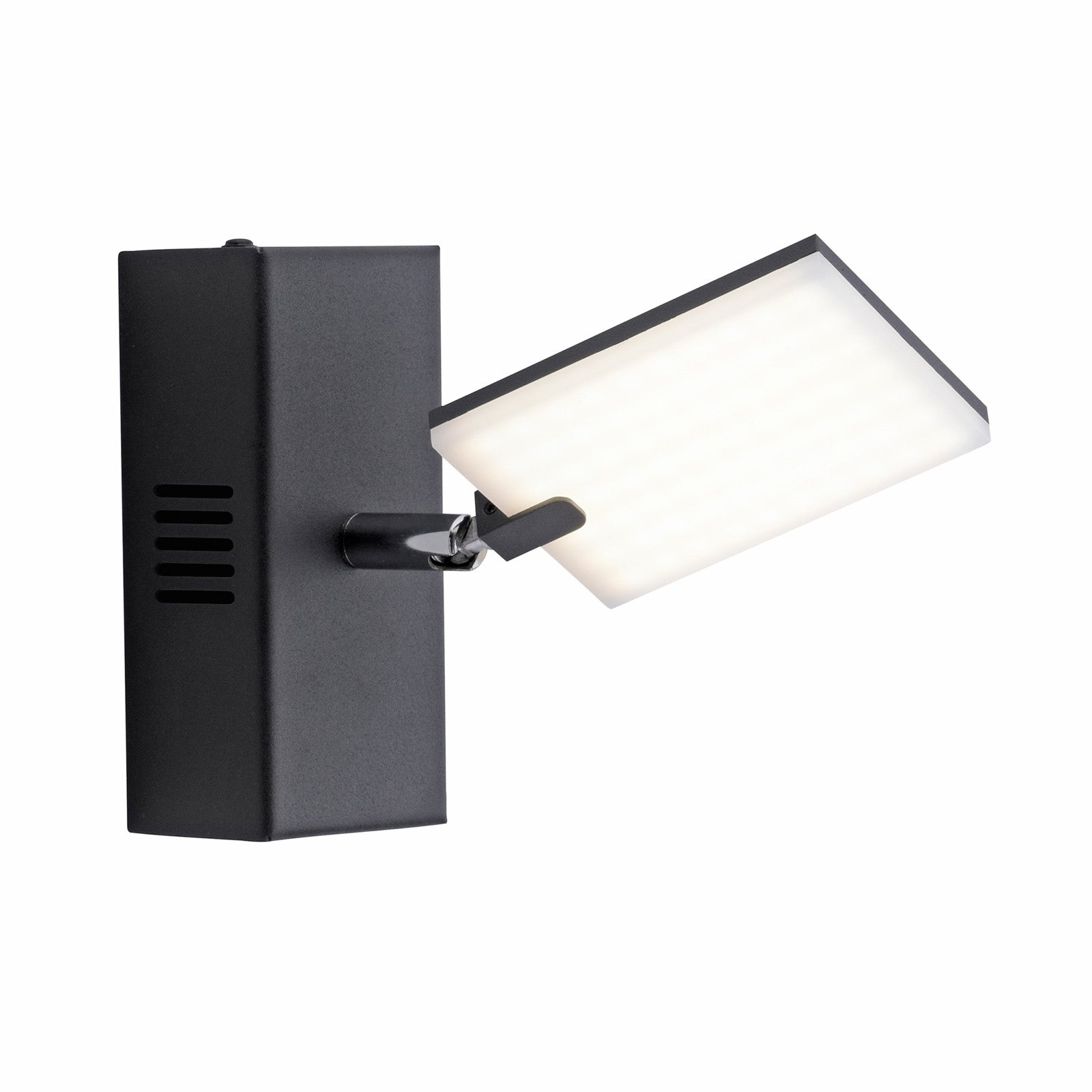 LED vegglampe PURE Mira dimbar CCT fjernkontroll svart montert på vegg