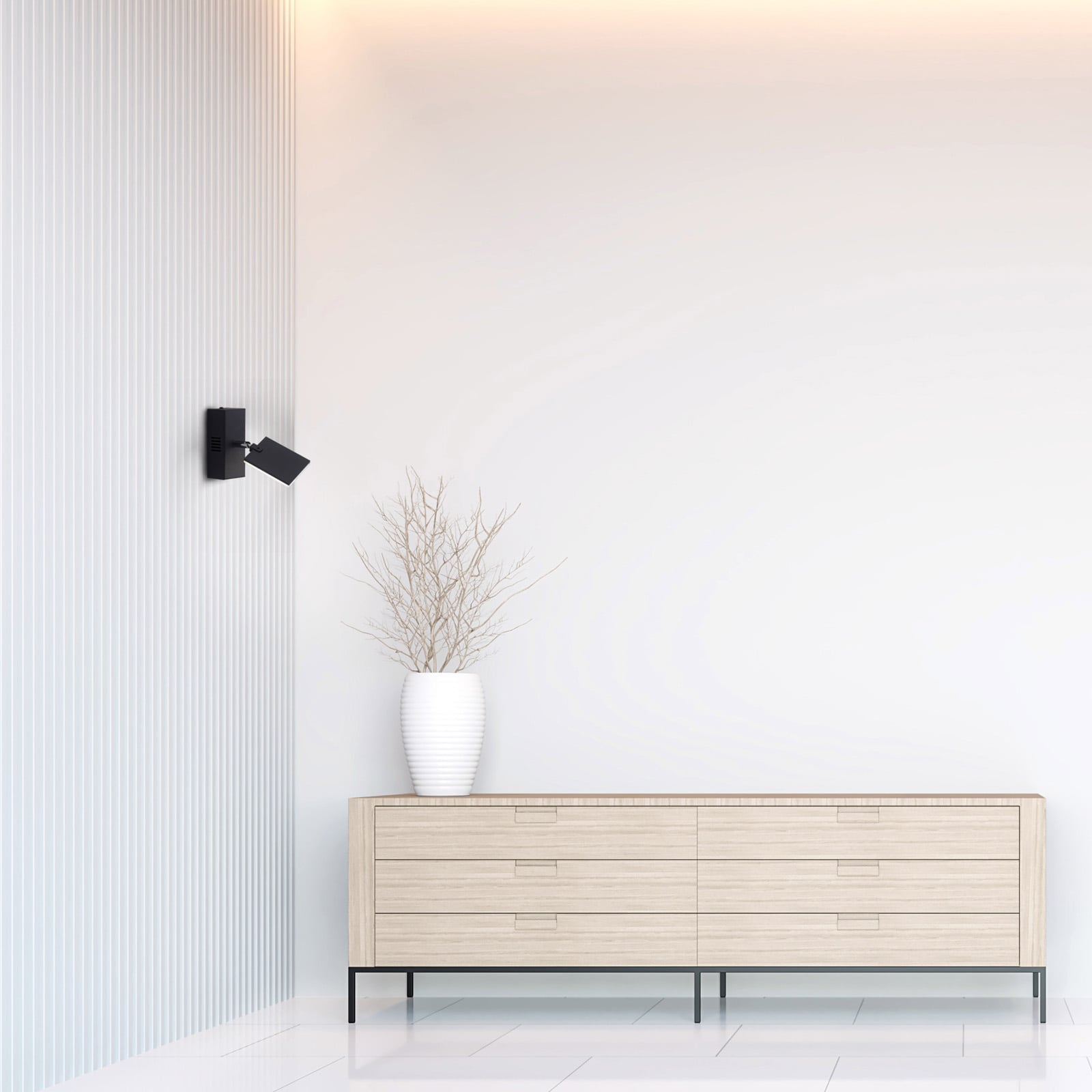 LED vegglampe PURE Mira dimbar CCT fjernkontroll svart - PURE