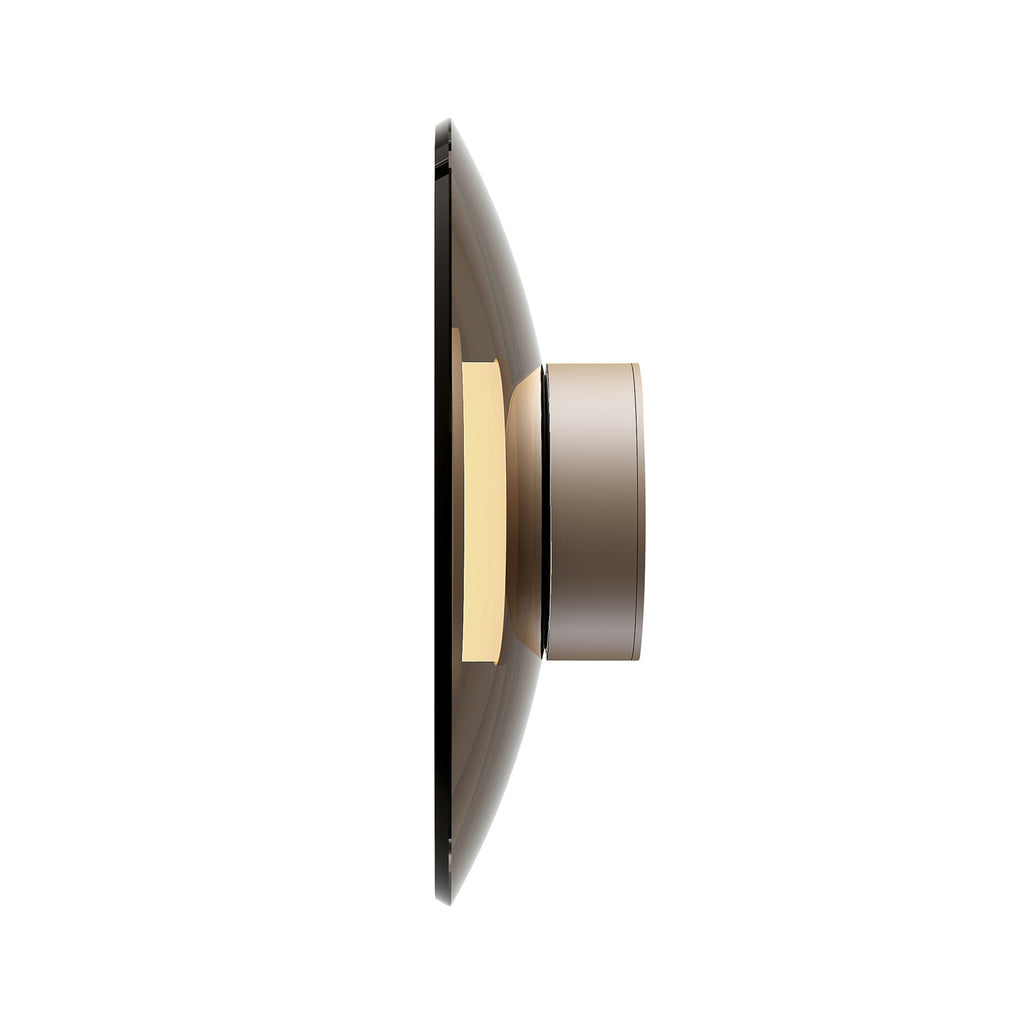 Detalj av LED vegglampe PURE Moon ravglass bronse Ø32 cm