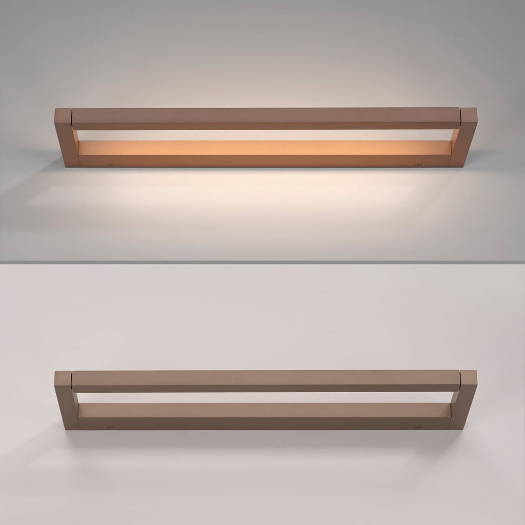 LED vegglampe Puro aluminium bronse 50 cm dimbar berøringsdimmer lys i mørkt rom
