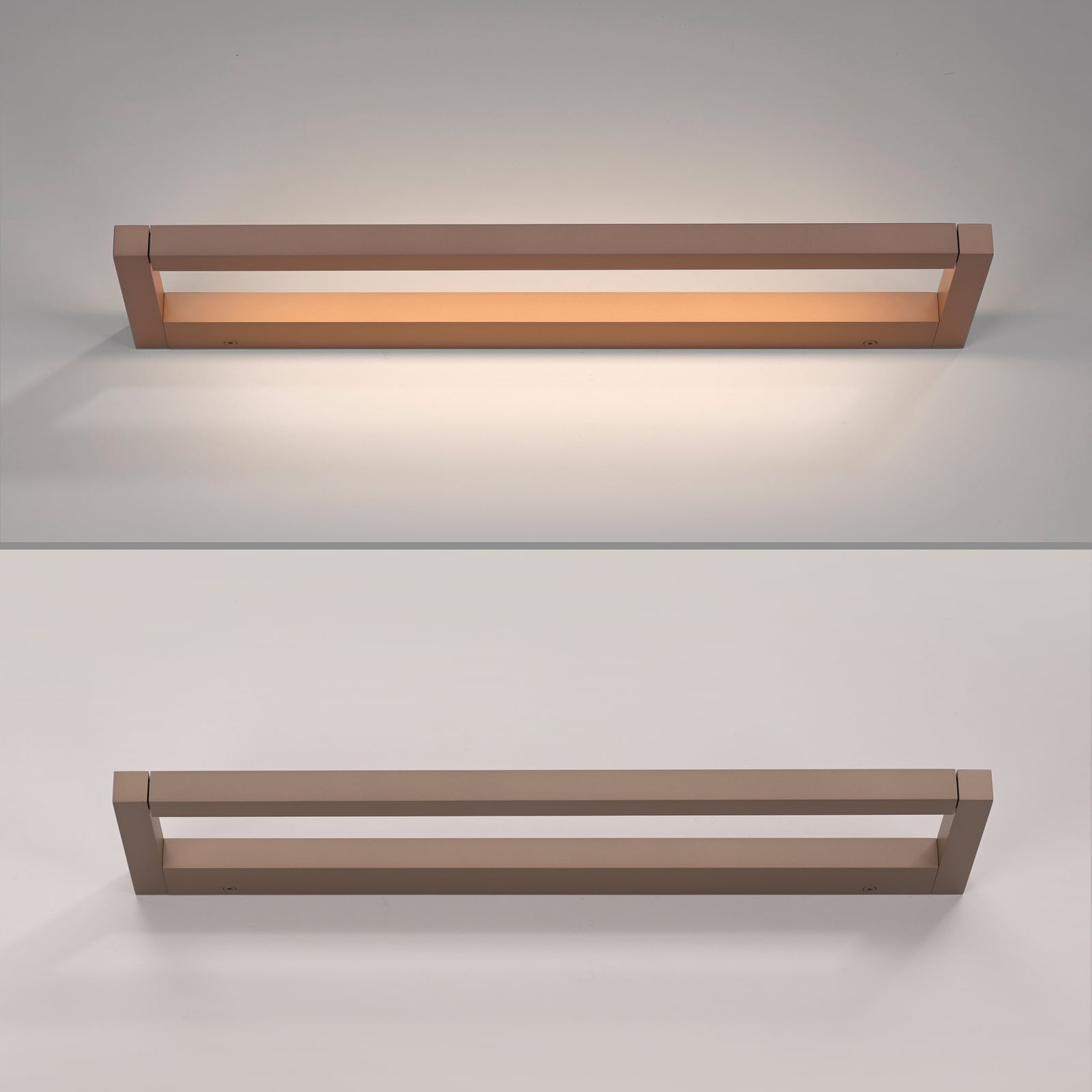 LED vegglampe Puro aluminium bronse 50 cm dimbar berøringsdimmer lys i mørkt rom