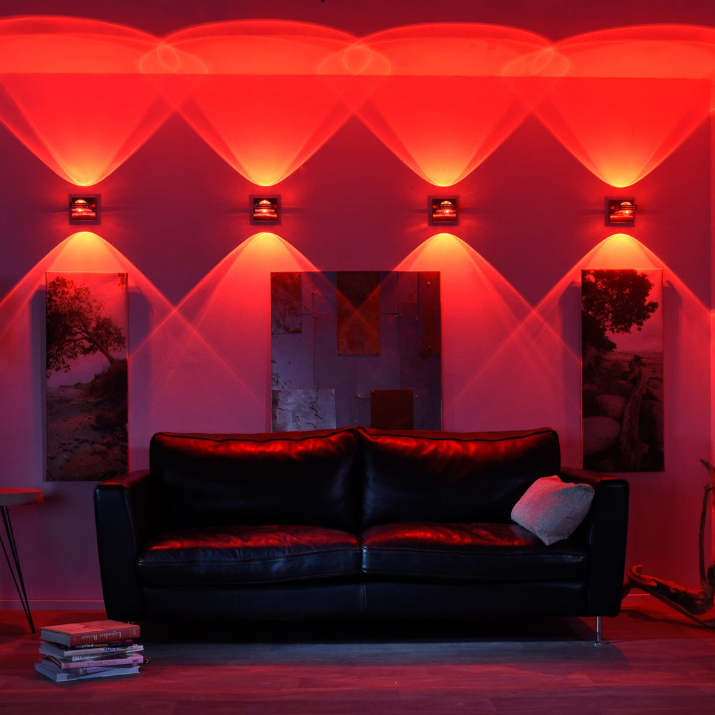 LED vegglampe Q-FISHEYE krom detalj av konvekse glasslinser